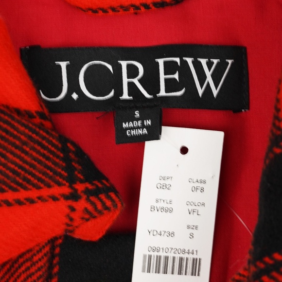 JCREW Size S Cropped Puffer Jacket in Buffalo Check $148 BV699 - Picture 7 of 7